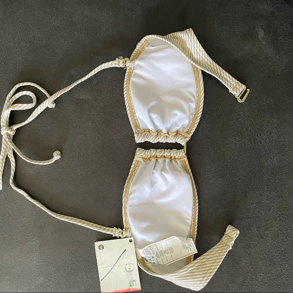 NWT Roxy white and gold bikini top size small - Picture 7 of 13
